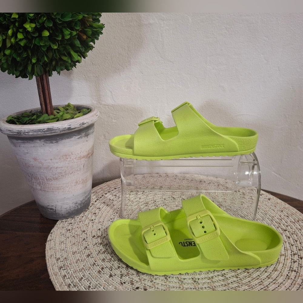 Birkenstock Lime Green Eva Arizona Slide Sandals Size 33./ 2-2.5 Usa